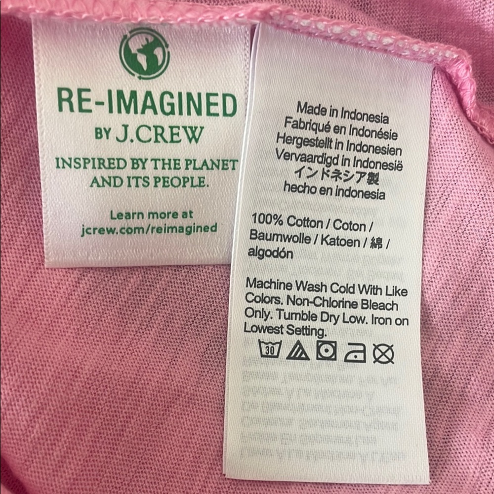 NWT J crew vintage cotton Pink V-Neck Women's Top. Size S - Picture 5 of 5